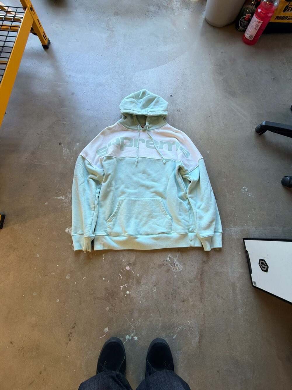 supreme hoodie icy blue double big logo ss17